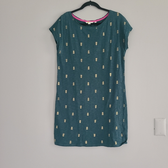 Boden Green Pineapple Tee Dress 6R - Picture 3 of 5